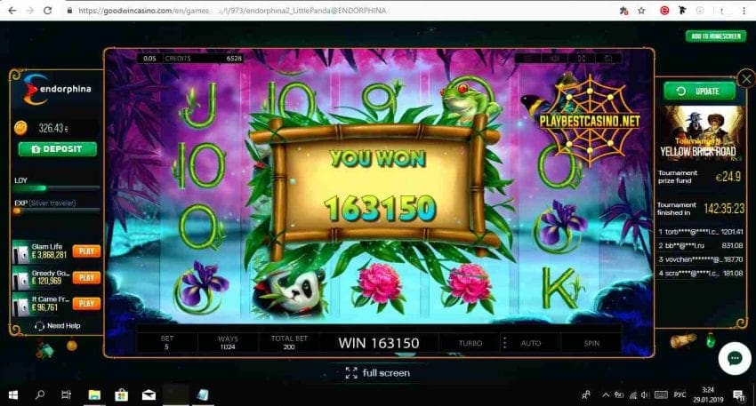 Посмотрите Мой Большой Выигрыш на сумму €8000 в Goodwin Казино! 101 Очень Большой выигрыш в слоте Little Panda от провайдера Endorphina есть на фото.