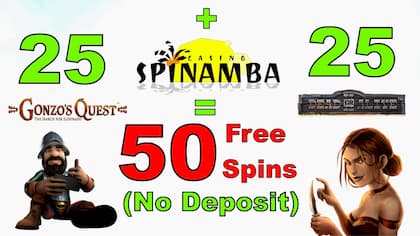 Official Casino Reviews and Best Bonuses Descriptions! 43 Spinamba Casino : 25 (DoA2) + 25 (Gonzo's Quest) = 50 FS No Deposit are on photo.