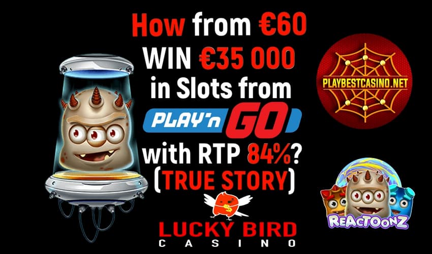 Большой Выигрыш в слоты казино от провайдера Play'n GO! 93 Как С €60 Выиграть €35 000 в Слоты от Play'n Go (RTP 84%) есть на снимке.