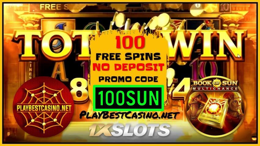 100 обертання без депозитів на рекламному коді 100Sun у казино 1xslots