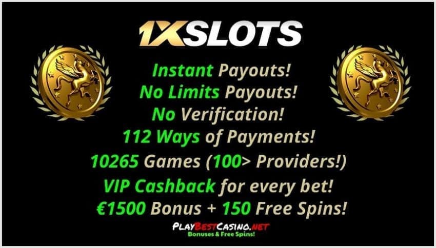 Прочетете преглед на казиното 1xSLOTS и вземете 100 завъртания без депозит! 8 1XSLOTS Казино Всички бонуси и оферти са на снимка.